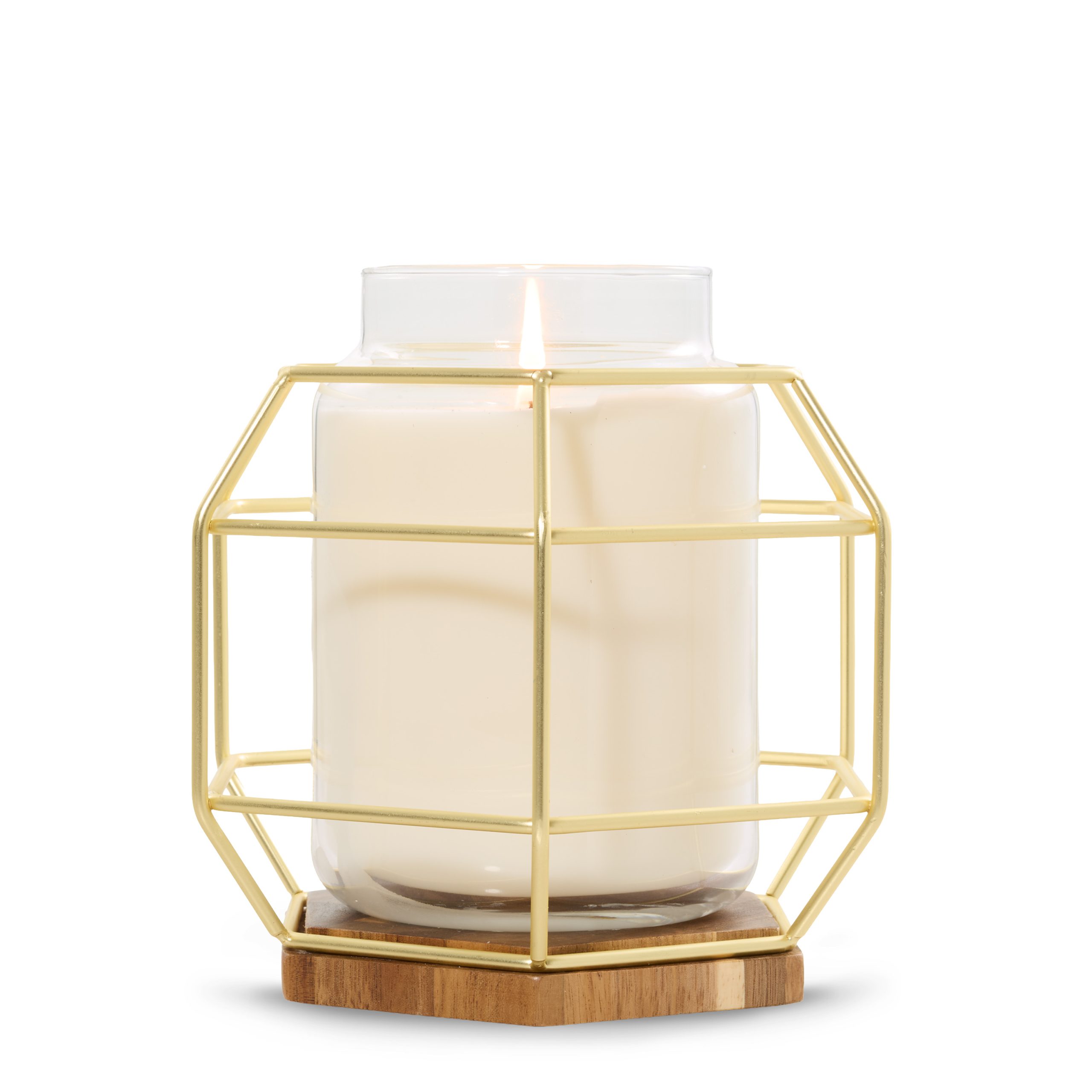 Caged Gold Jar Candle Holder